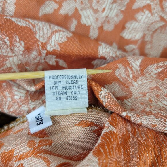 90s Susan Bristol Brocade Vest Small Ornate Orange Brown Woven Back Vintage New - Picture 9 of 11